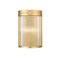 Z-Lite Carnaby Wall Sconce, 2-Light, 8 In.W x 4.75 In.L x 12 In.H, Modern Gold/Clear Ribbed 7504-2S-MGLD - alternate 1